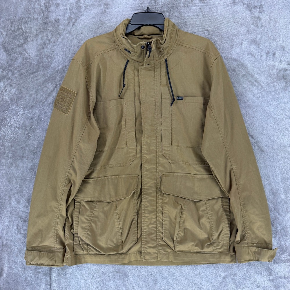 5.11 Tactical Jacket Mens Large Field Utility Coyote Brown Multi-Pocket EUC